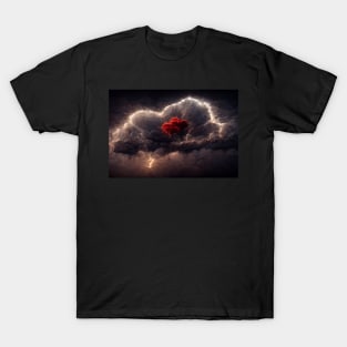 Red Broken Heart in the Clouds /  Broken Hearts Unwind Designs T-Shirt